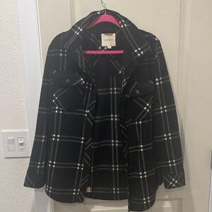 Thread & Supply Black and Pink Plaid Jacket